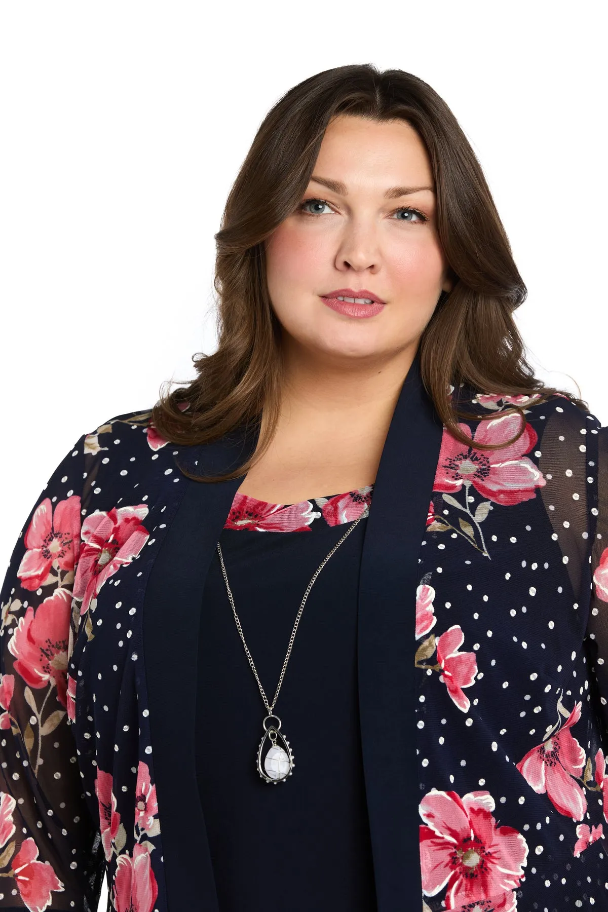 Floral Polka Dot Jacket Dress - Plus sold by R&M Richards product image thumbnail 5