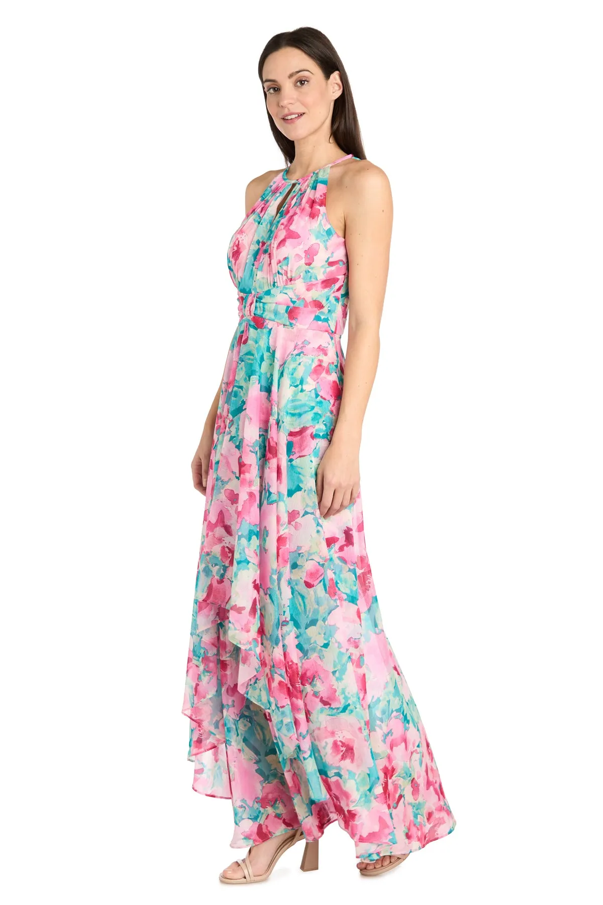 Keyhole Halter Neck Layered Chiffon Maxi Dress - Petite sold by R&M Richards product image thumbnail 4