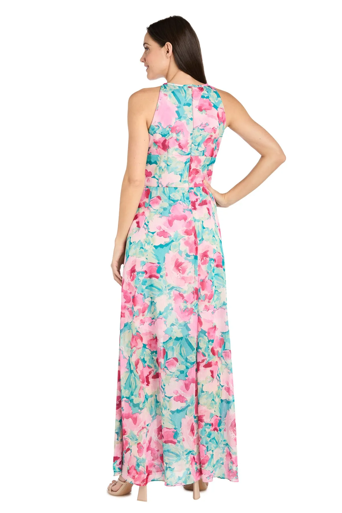 Keyhole Halter Neck Layered Chiffon Maxi Dress - Petite sold by R&M Richards product image thumbnail 2