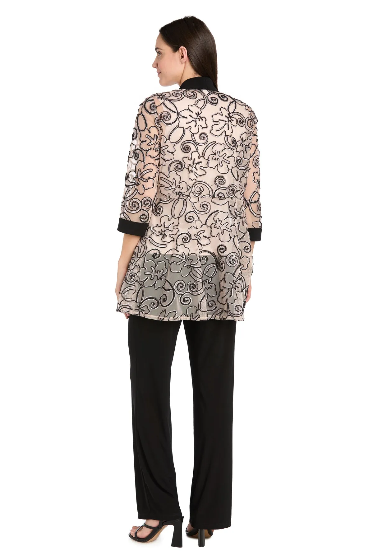 Blush-Embroidered 3D Floral Pant Suit with Matching Jacket sold by R&M Richards product image thumbnail 2