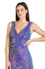 Sequin Feather Pattern Fitted Dress with V-Neckline and Godet Skirt sold by R&M Richards