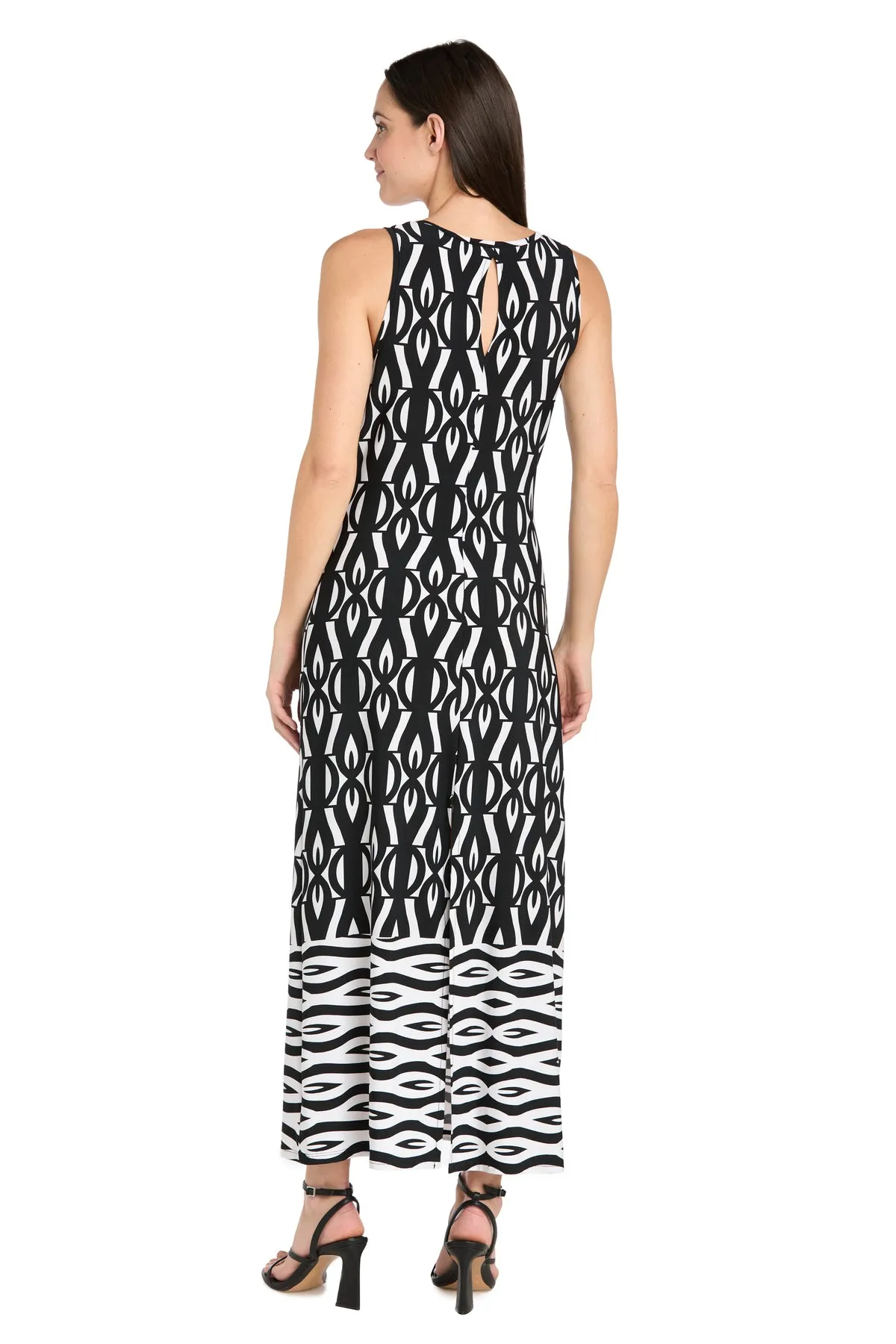 Intricate Pattern Sleeveless Knit Dress with Flipped Border Hem - Petite sold by R&M Richards product image thumbnail 2