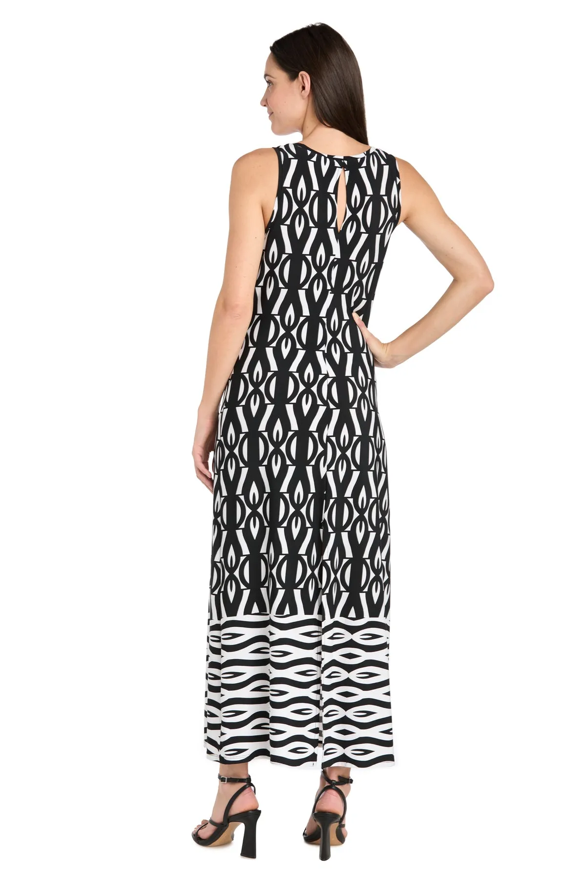 Intricate Pattern Sleeveless Knit Dress with Flipped Border Hem - Petite sold by R&M Richards product image thumbnail 5