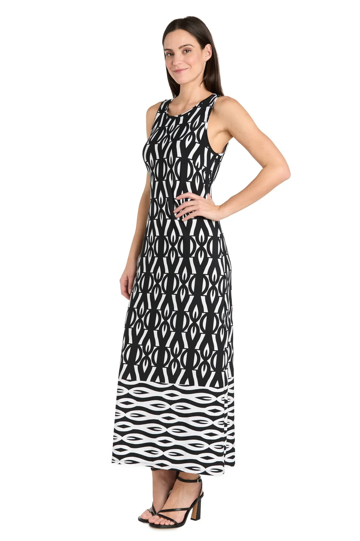 Intricate Pattern Sleeveless Knit Dress with Flipped Border Hem - Petite sold by R&M Richards product image thumbnail 3