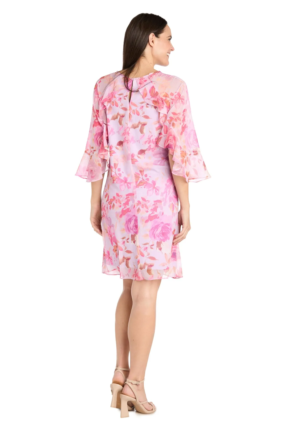 Lavender Rose Floral Chiffon Spring Dress with Ruffle Sleeves sold by R&M Richards product image thumbnail 2