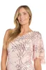 One-Shoulder Sequin Long Dress with Flutter Sleeve sold by R&M Richards