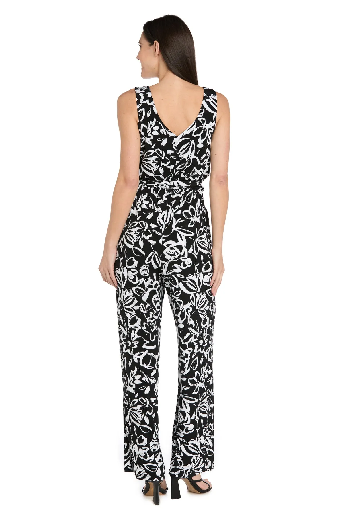 Chic Versatility: Black & White Patterned Cross-Over Jumpsuit sold by R&M Richards product image thumbnail 2