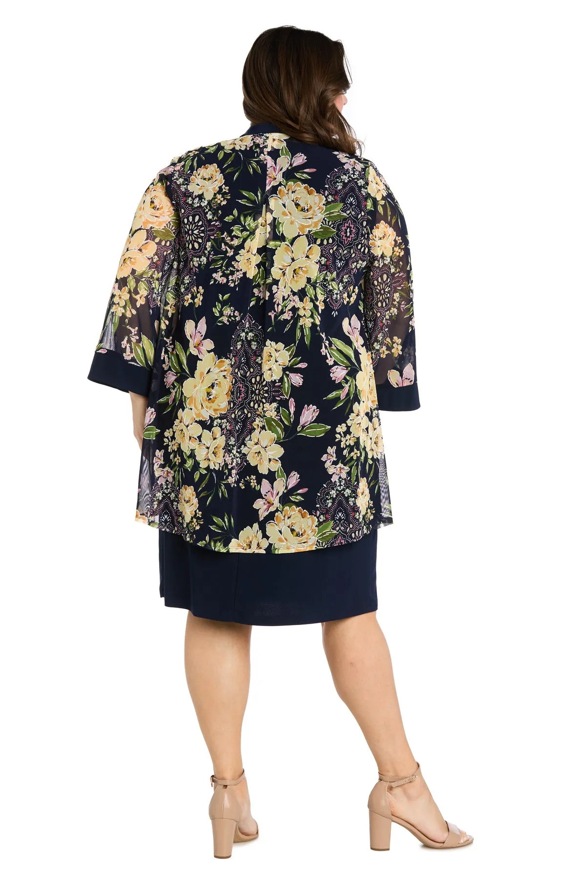 Navy Yellow Floral Jacket Dress - Plus sold by R&M Richards product image thumbnail 2