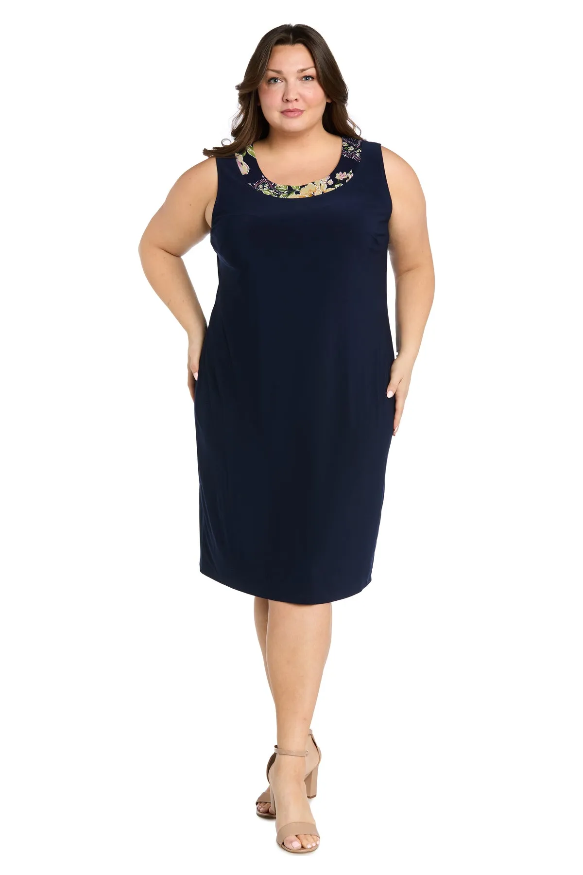 Navy Yellow Floral Jacket Dress - Plus sold by R&M Richards product image thumbnail 3