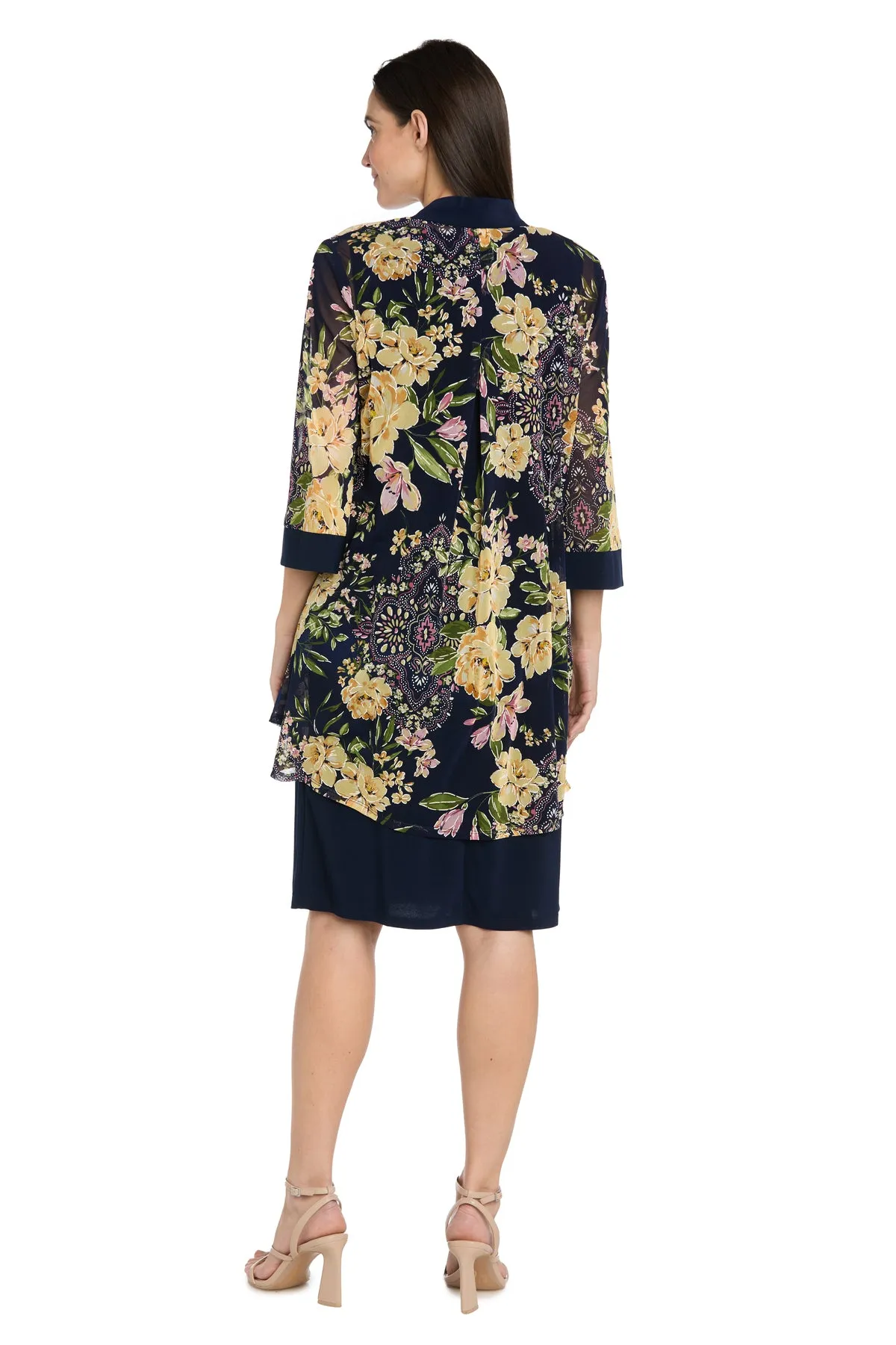 Navy Yellow Floral Jacket Dress - Petite sold by R&M Richards product image thumbnail 2