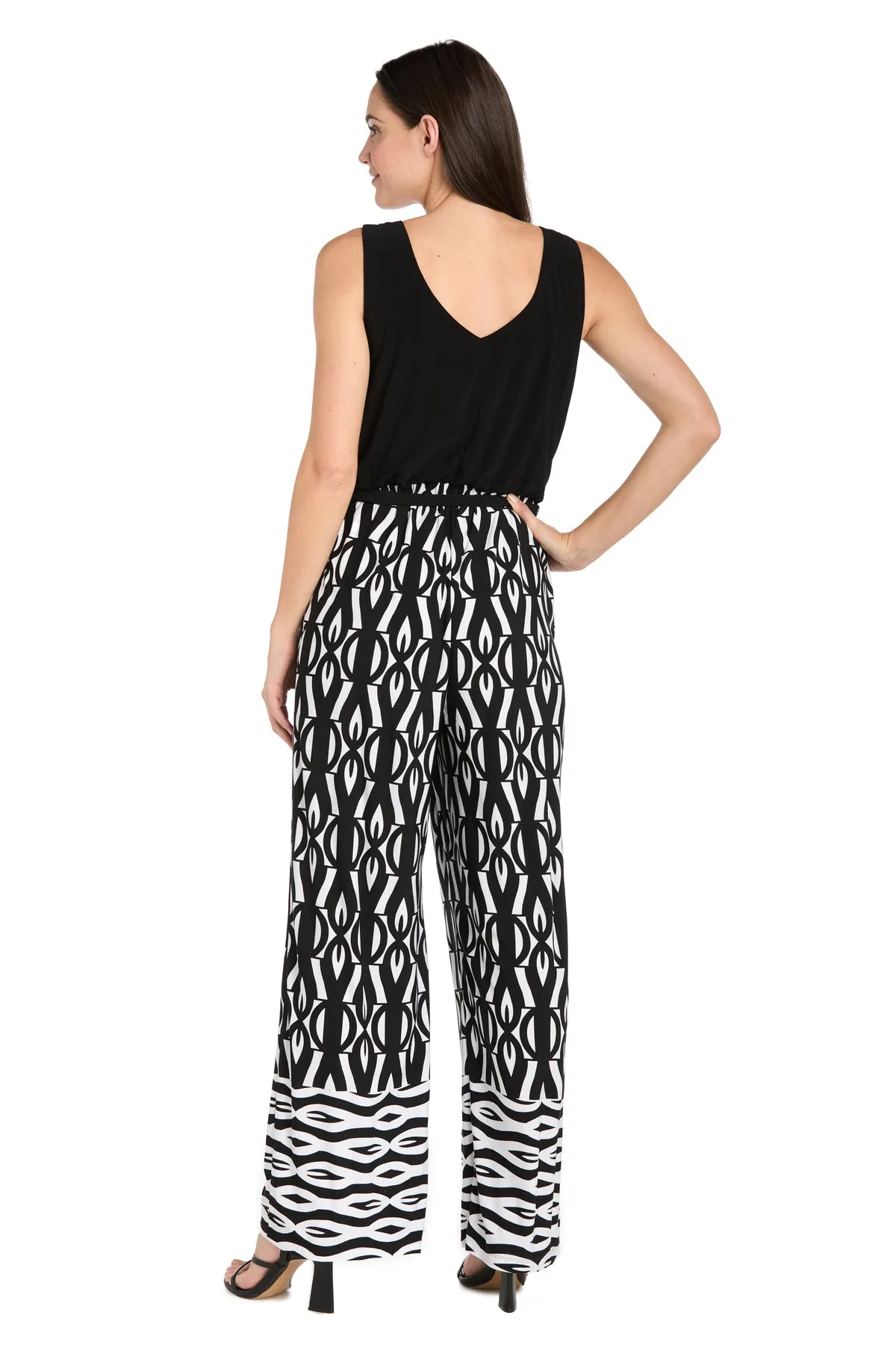 Versatile Tie-Wrap Waist Jumpsuit with Patterned Pants sold by R&M Richards product image thumbnail 2