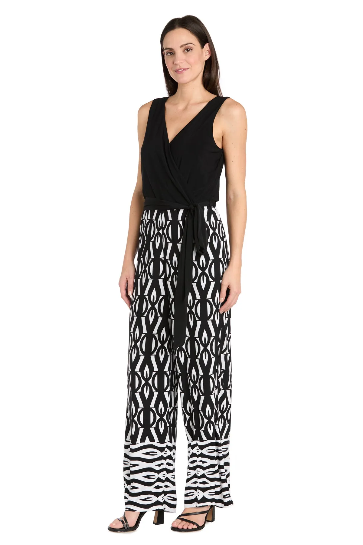 Versatile Tie-Wrap Waist Jumpsuit with Patterned Pants sold by R&M Richards product image thumbnail 4