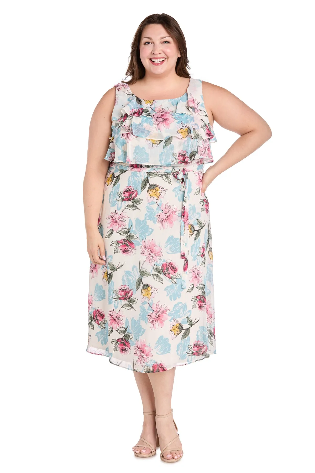 Daytime Maxi Dress Featuring a Ruffle Top and Flowy Skirt - Plus sold by R&M Richards