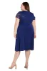 Faux Wrap Dress with Waist Embellishment and Lace Top - Plus sold by R&M Richards