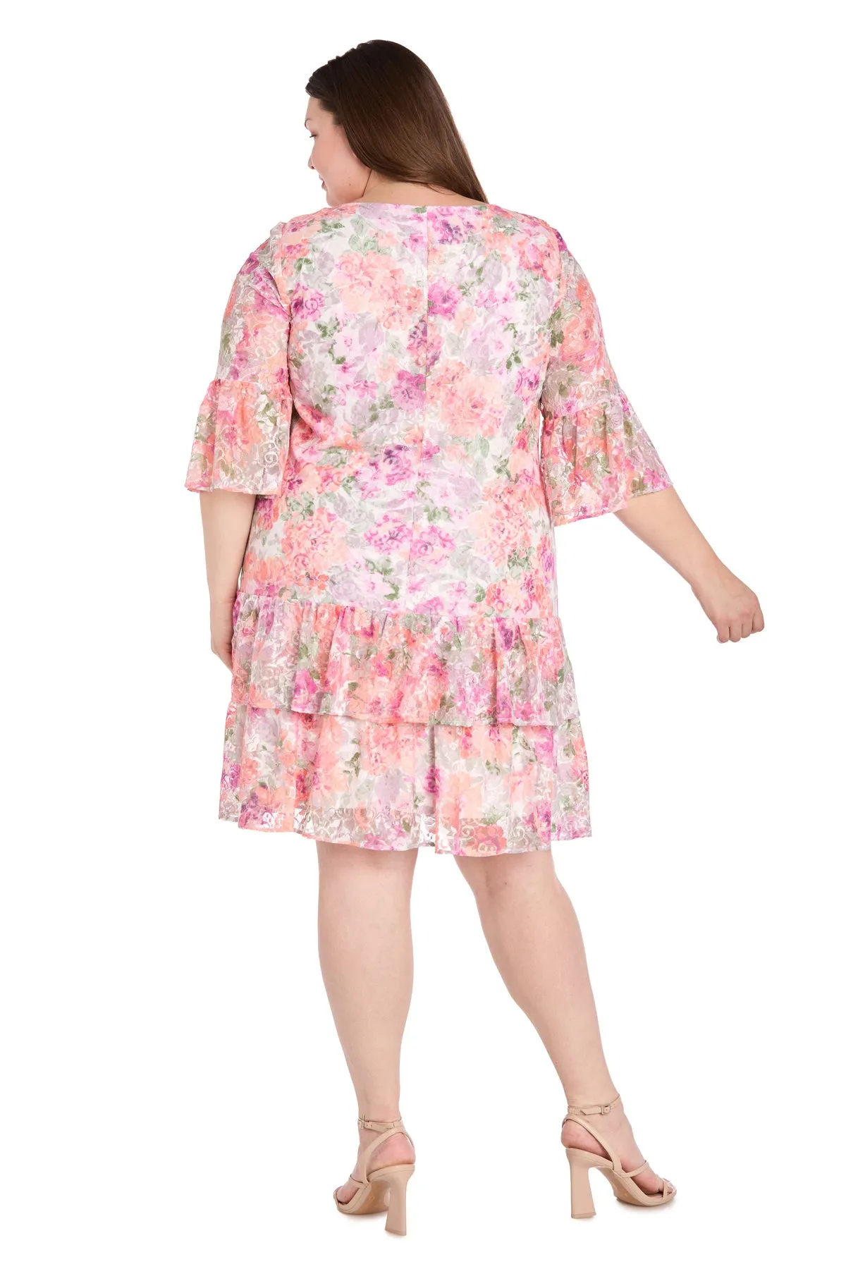 Ivory Blossom Lace Ruffle Dress - Plus sold by R&M Richards product image thumbnail 2
