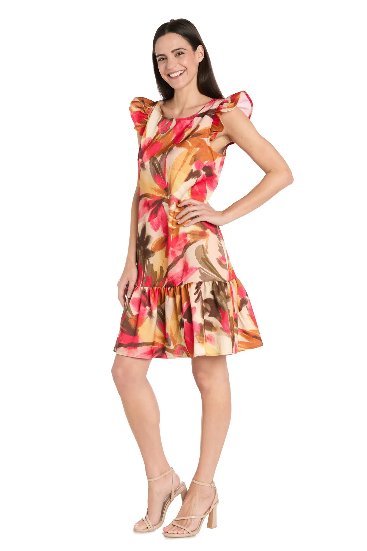 Floral Ruffle-Sleeve Linen Dress - Petite sold by R&M Richards product image thumbnail 4