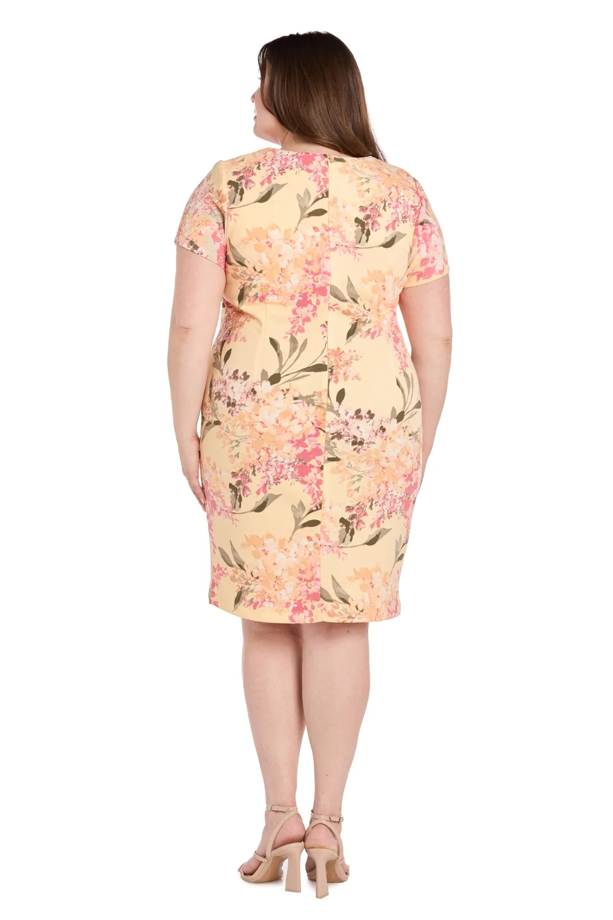 Floral Print Spring Short Dress with Pleated Sides - Plus sold by R&M Richards product image thumbnail 2