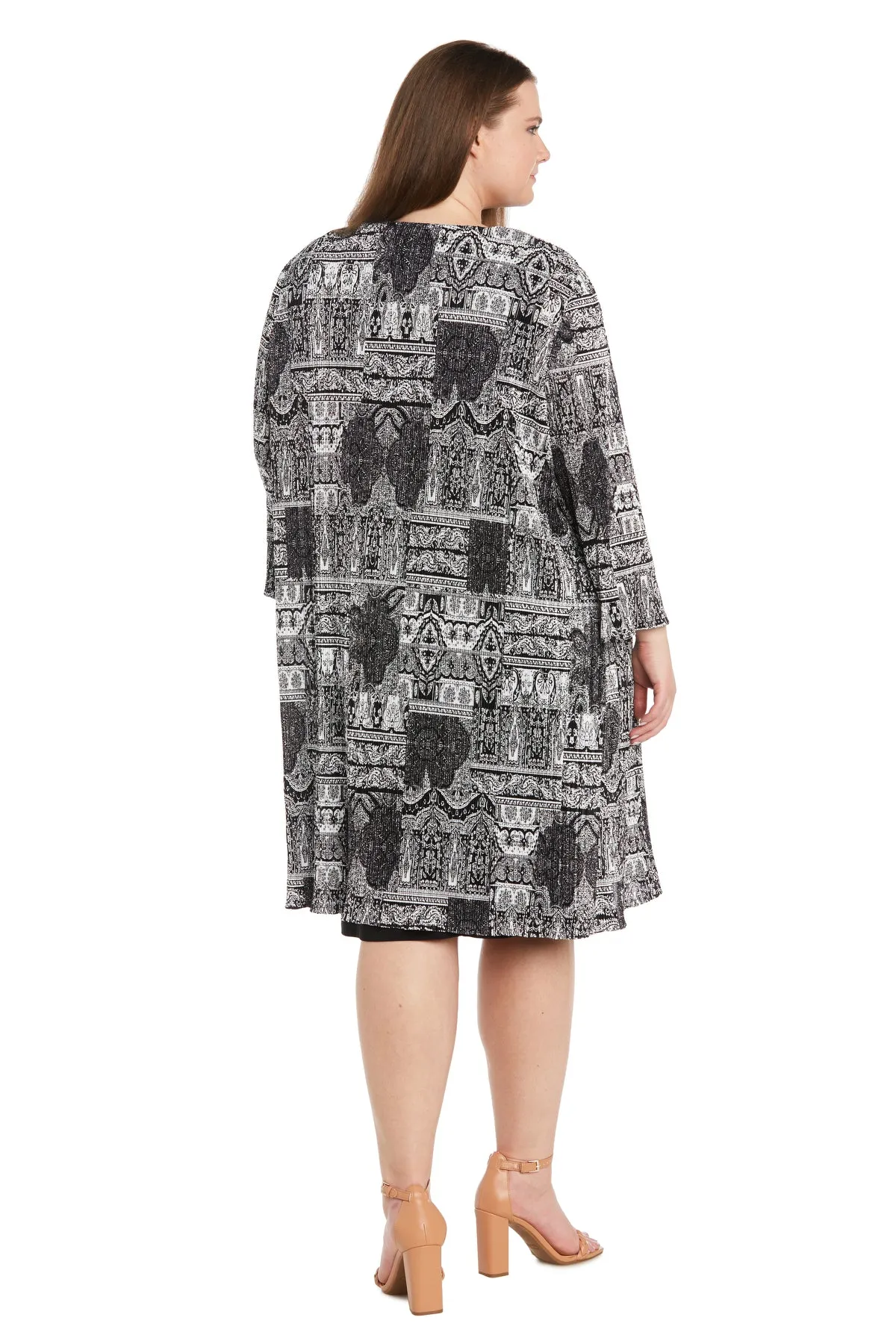 Pleated Printed Flyaway Jacket Dress - Plus sold by R&M Richards product image thumbnail 2