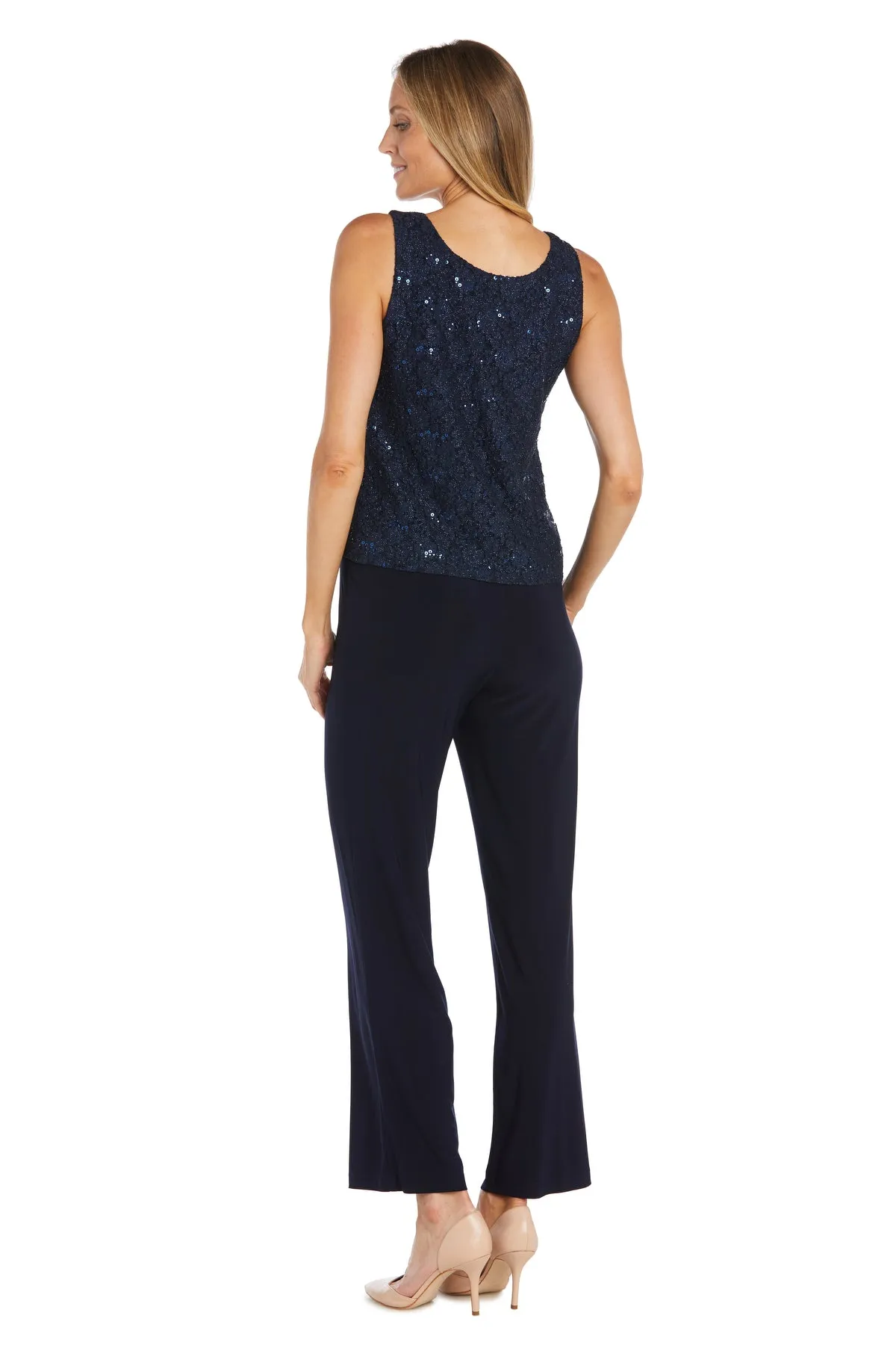Lace Pantsuit with Pearl Neckline - Petite sold by R&M Richards product image thumbnail 4