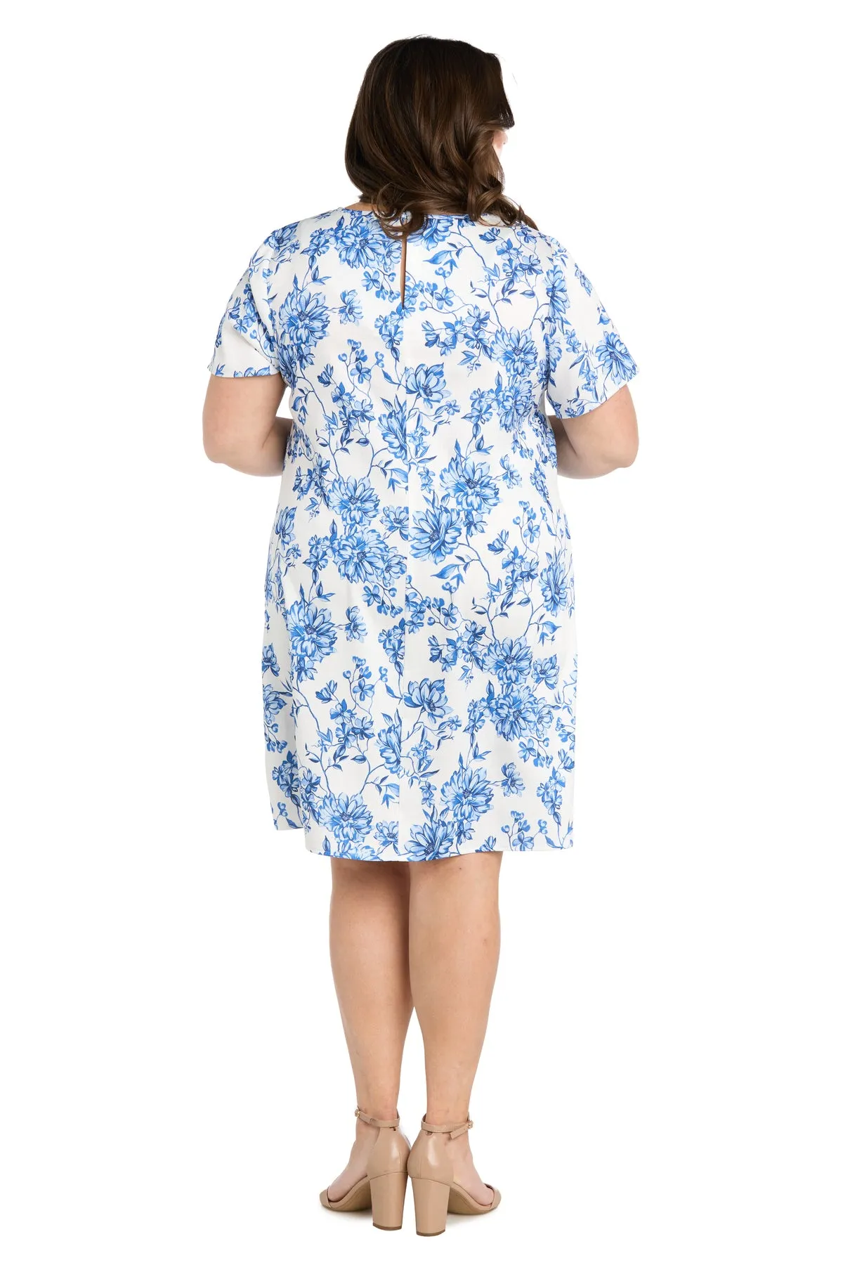 White & Blue Linen T-Shirt Dress - Plus sold by R&M Richards product image thumbnail 2