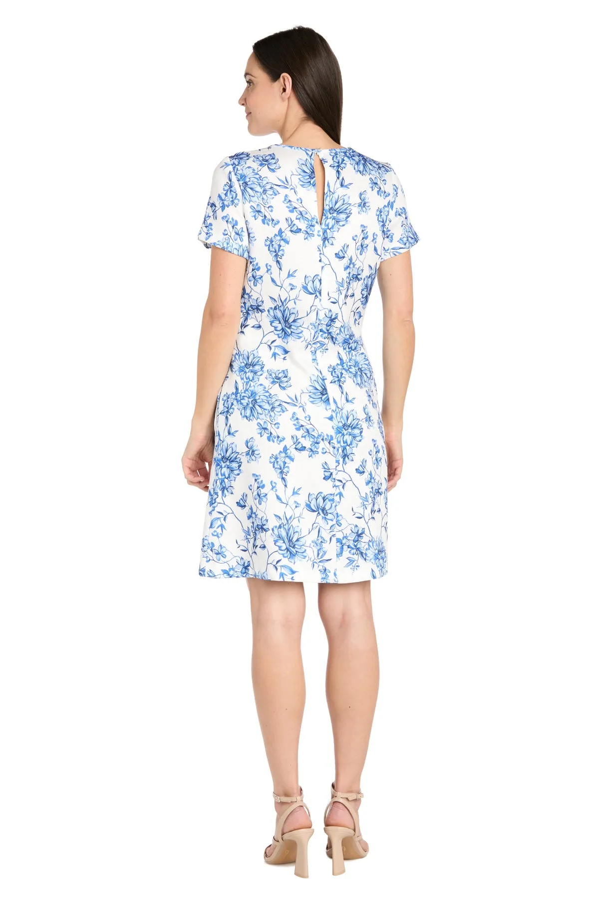 White & Blue Linen T-Shirt Dress sold by R&M Richards product image thumbnail 2