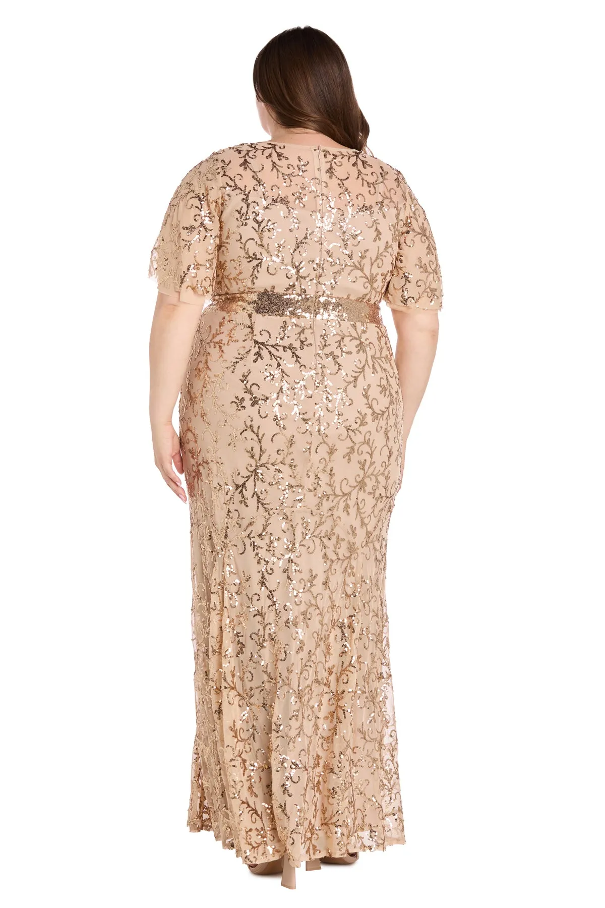 Radiant Glamour Gold Sequin Dress - Plus sold by R&M Richards product image thumbnail 2