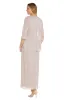 Long Pleated Metallic Chiffon Jacket Dress - Petite sold by R&M Richards