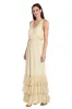 Yellow Floral Chiffon Maxi Dress with Ruffle Skirt sold by R&M Richards