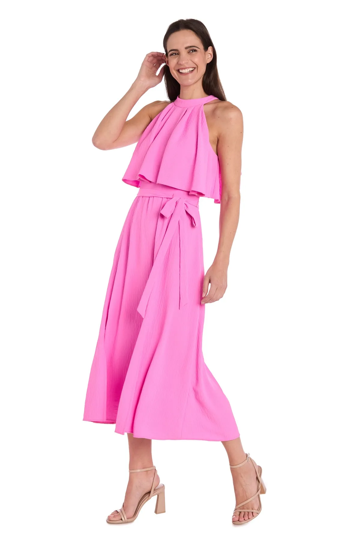 Pink High-Neck Midi Dress sold by R&M Richards product image thumbnail 5