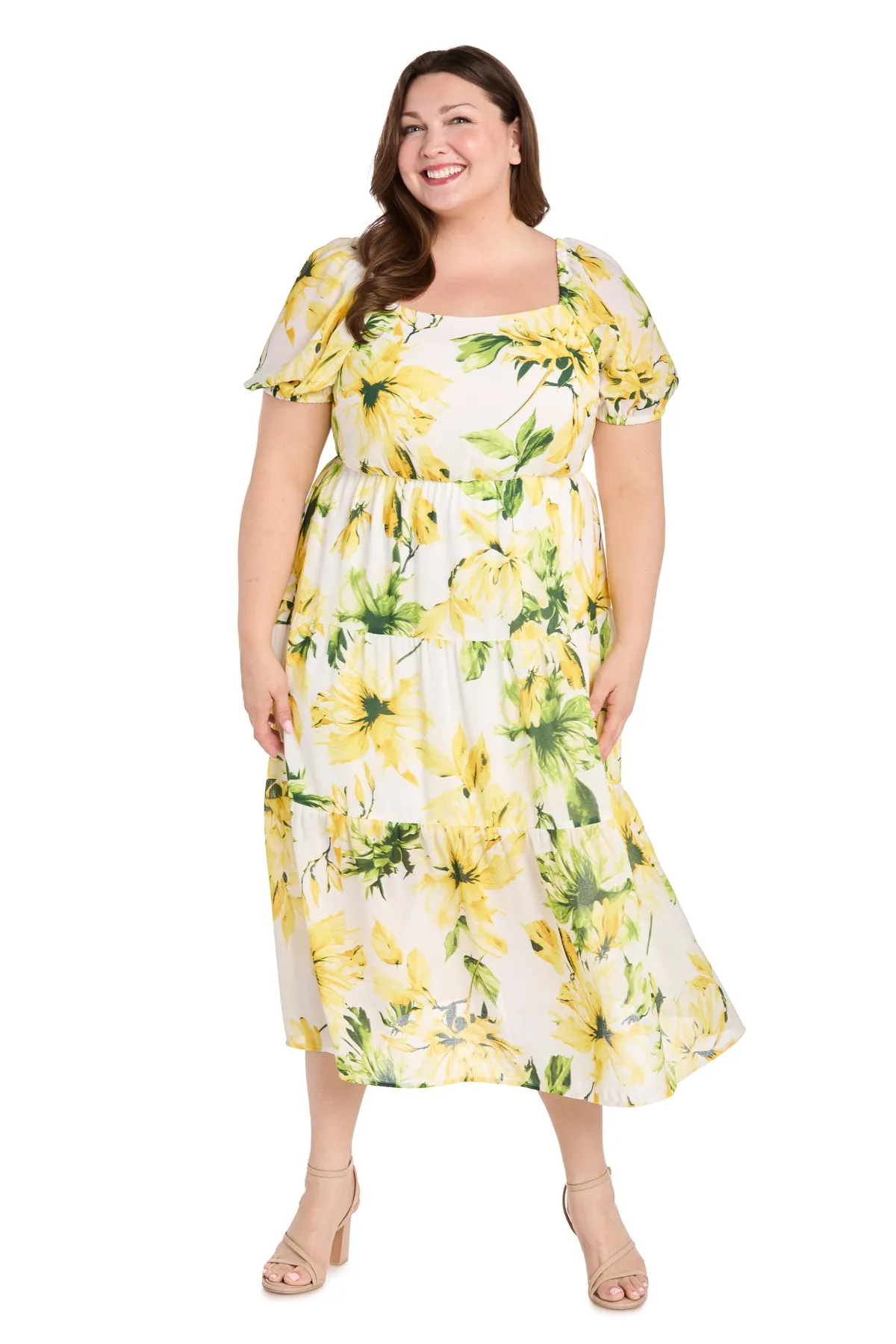 Sunflower Linen Midi Dress - Plus sold by R&M Richards