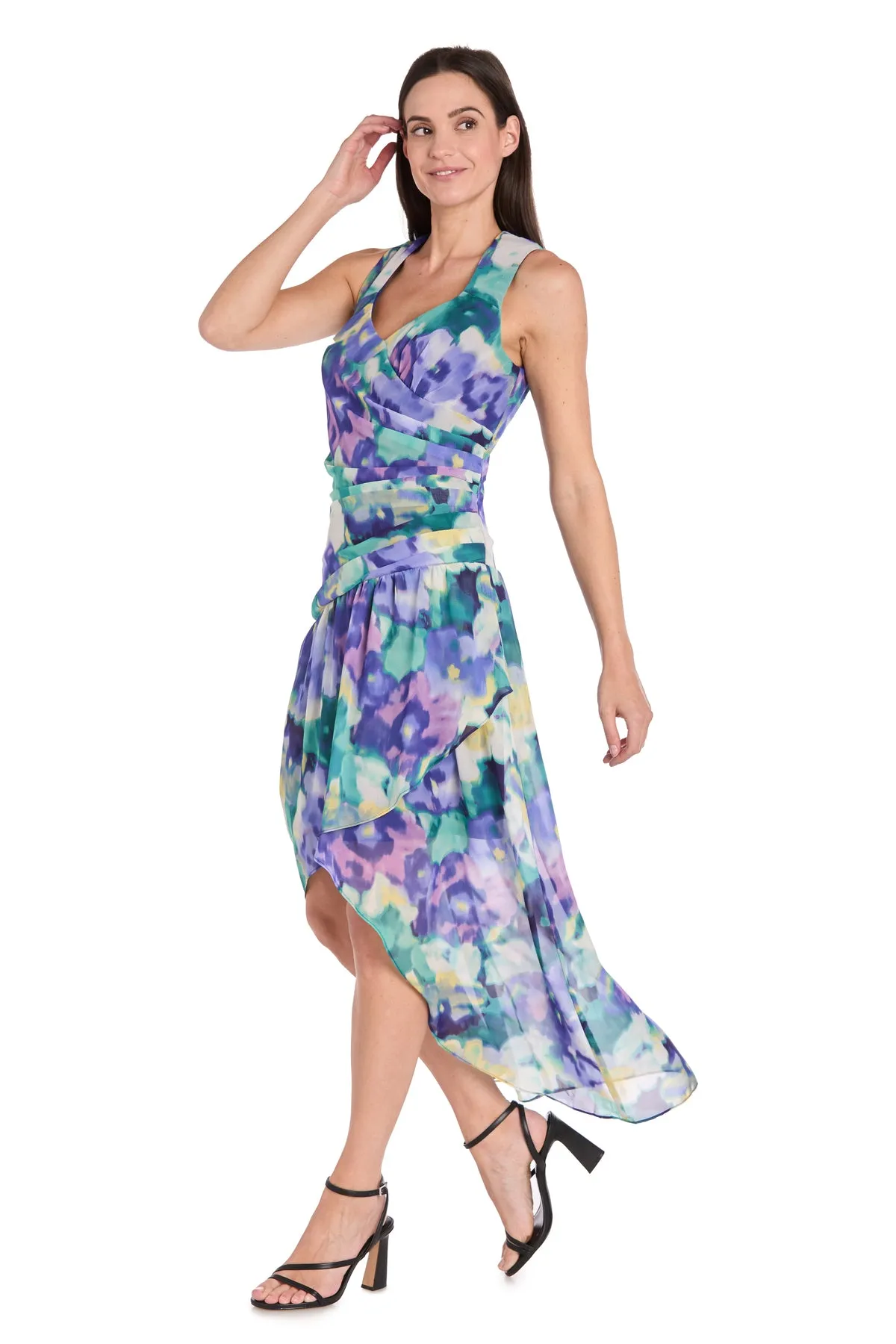 Blue Bloom High-Low Chiffon Dress sold by R&M Richards product image thumbnail 4
