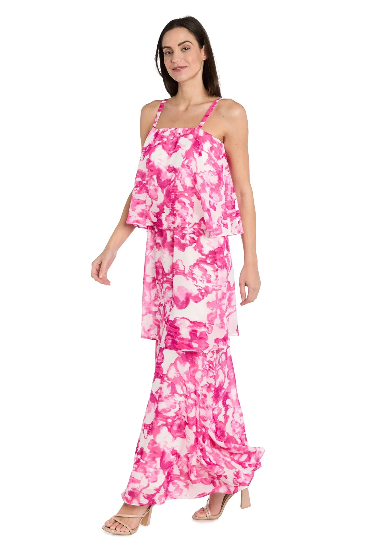 Pink & White Chiffon Layered Dress sold by R&M Richards product image thumbnail 4