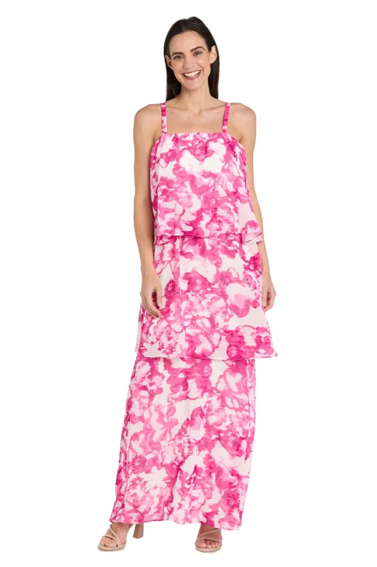 Pink & White Chiffon Layered Dress sold by R&M Richards