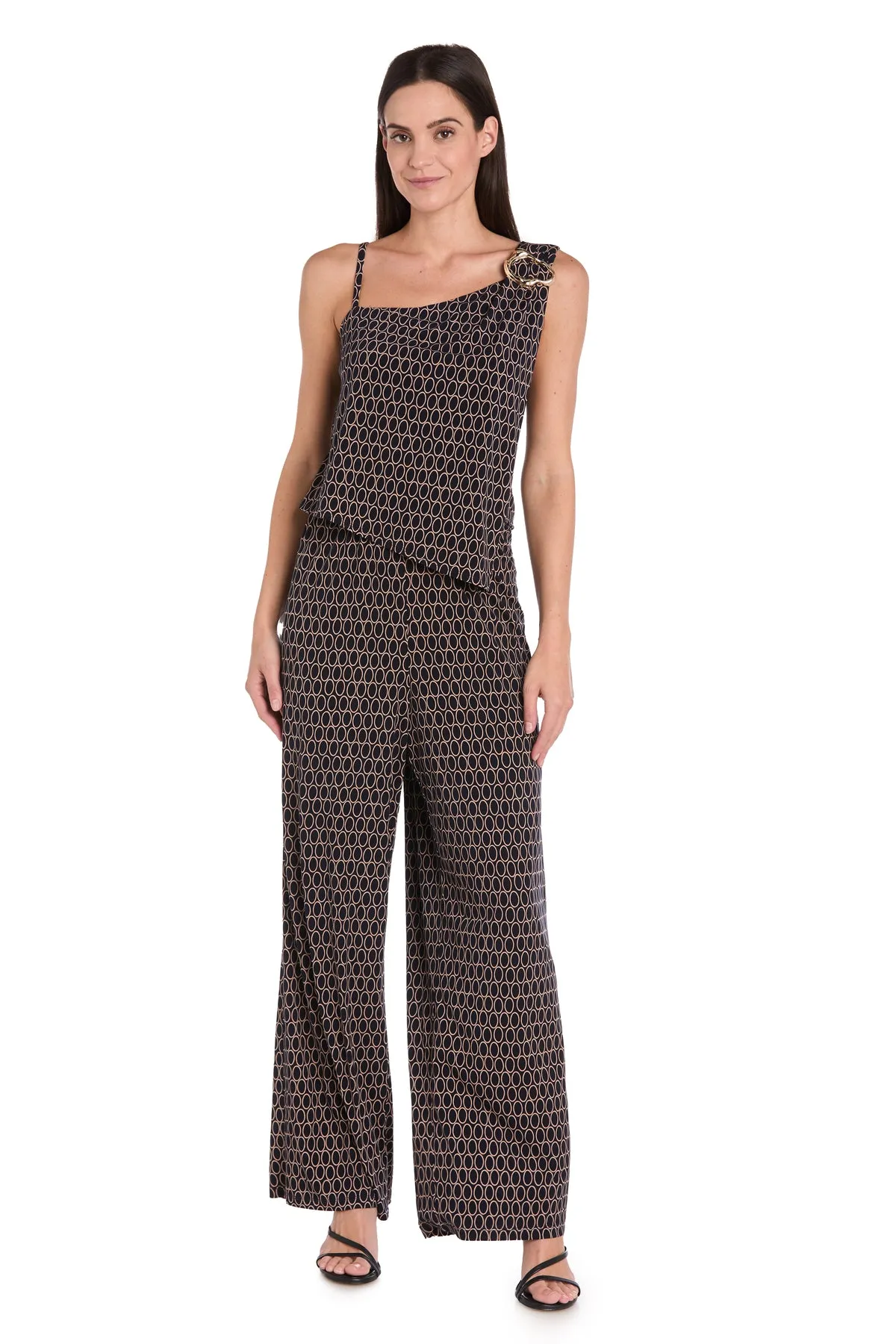 Ornate Pattern Asymmetrical Jumpsuit sold by R&M Richards