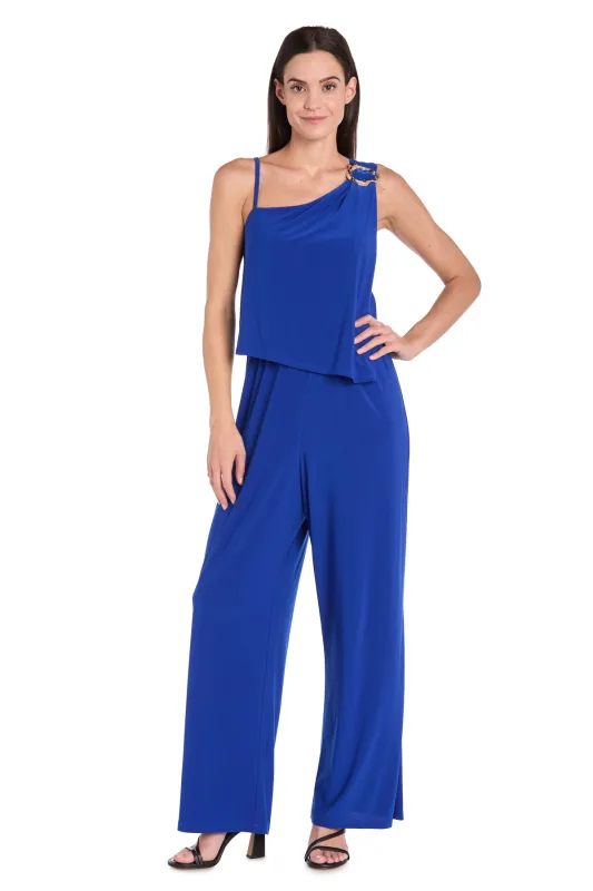 Asymmetrical Gold Accent Jumpsuit sold by R&M Richards