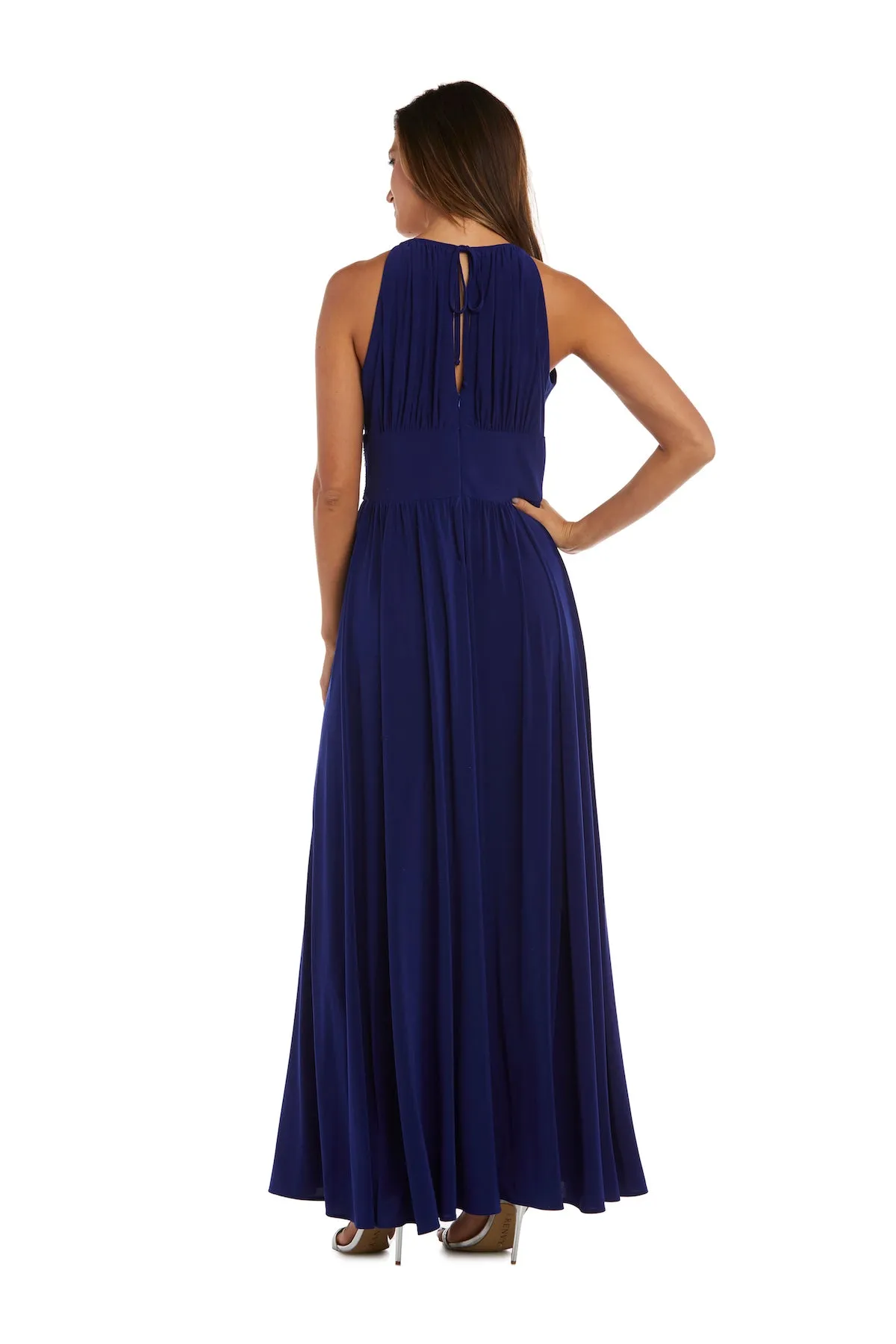 Long Halter Dress With Rhinetone Waistline - Petite sold by R&M Richards product image thumbnail 2