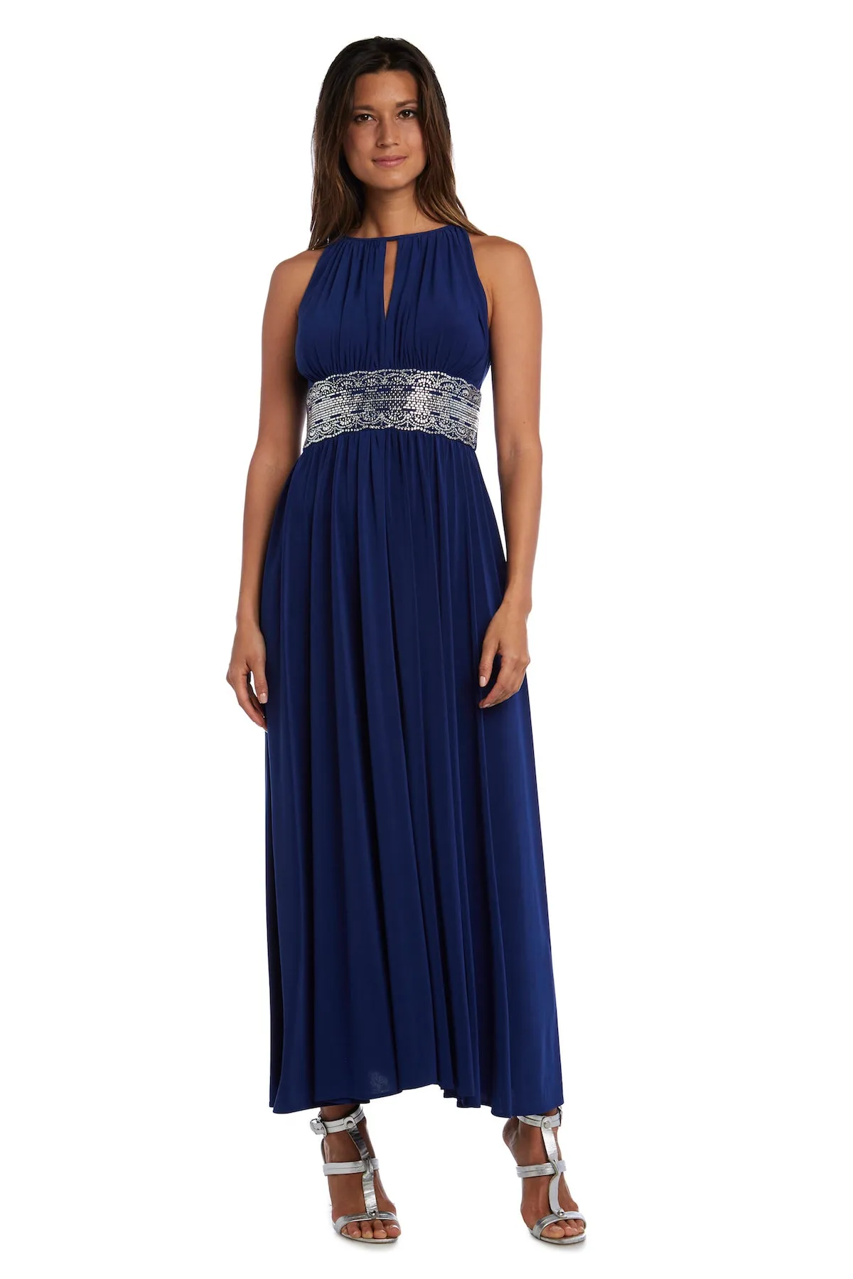 Long Halter Dress With Rhinetone Waistline - Petite sold by R&M Richards product image thumbnail 5