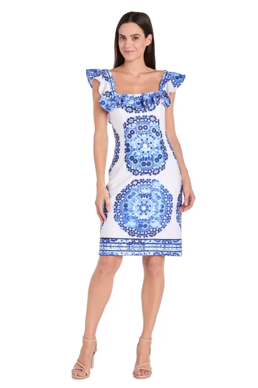 Blue Skies Ruffle Day Dress - Petite sold by R&M Richards