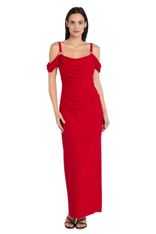 Rhinestone Drape Off-Shoulder Gown sold by R&M Richards