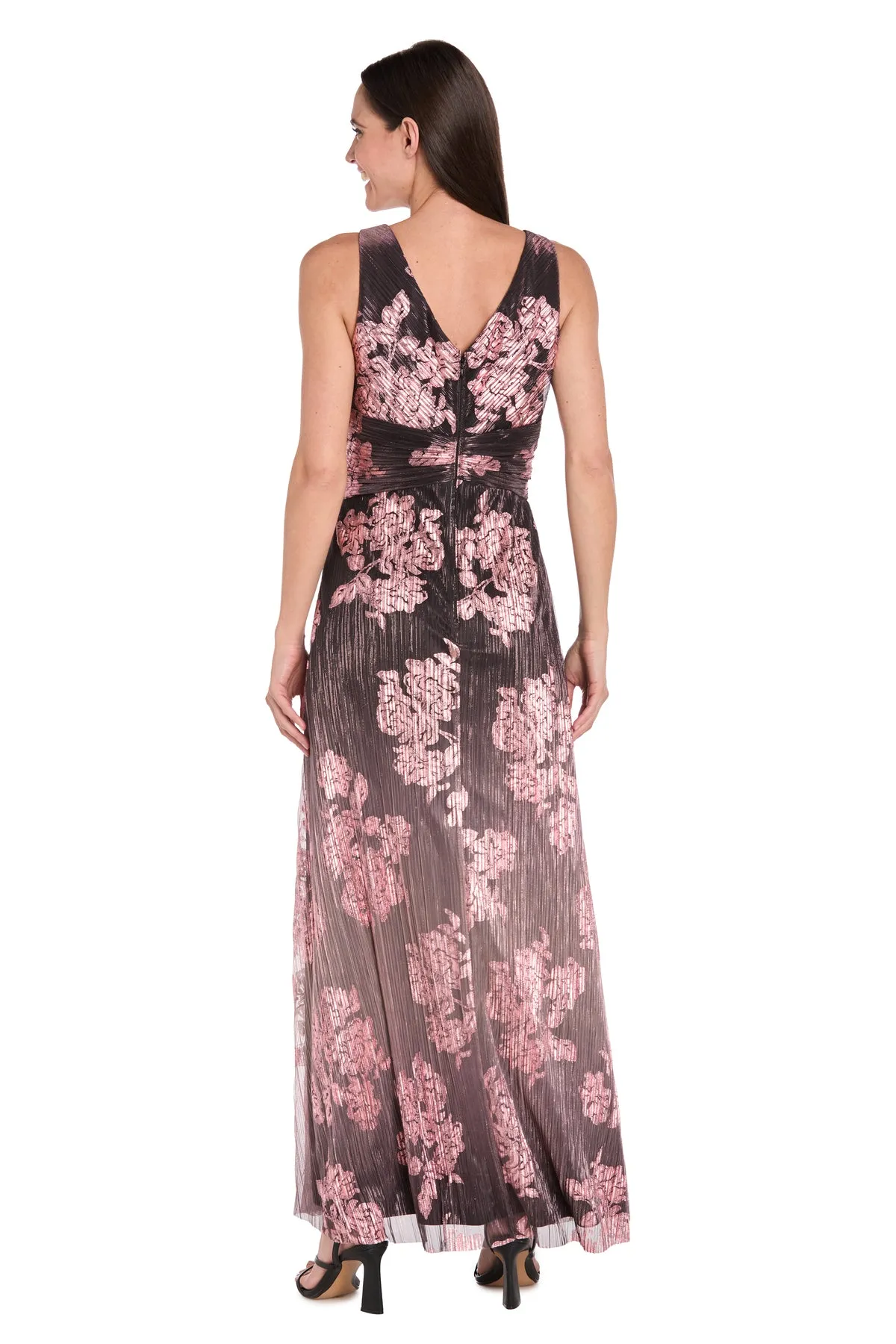 Metallic Ombre Floral Gown in Charcoal Rose sold by R&M Richards product image thumbnail 2