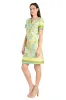 Yellow & Aqua Patterned Scuba Crepe Mini Dress sold by R&M Richards