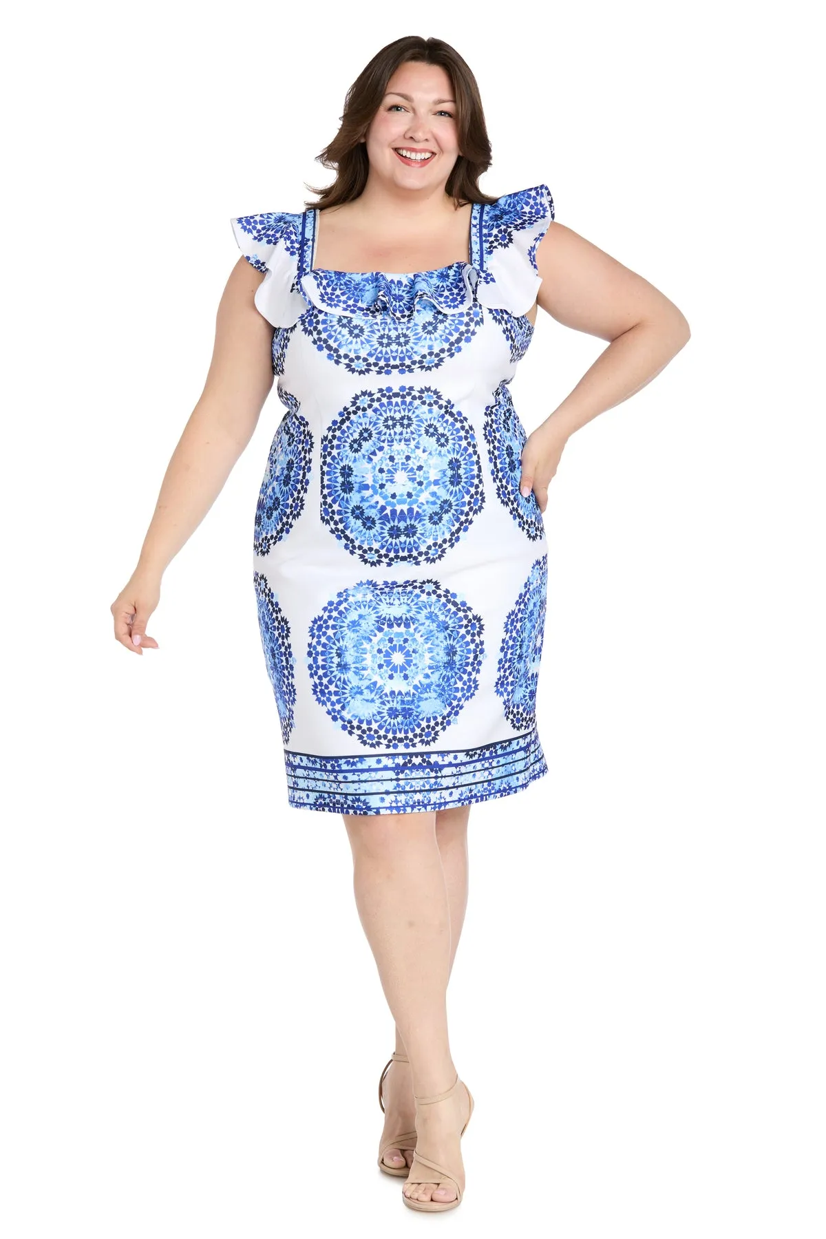 Blue Skies Ruffle Day Dress - Plus sold by R&M Richards