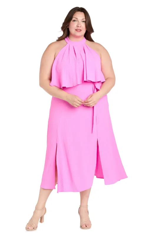 Pink High-Neck Midi Dress - Plus sold by R&M Richards