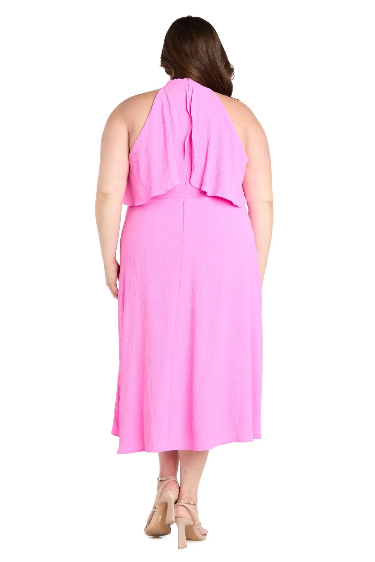 Pink High-Neck Midi Dress - Plus sold by R&M Richards product image thumbnail 2