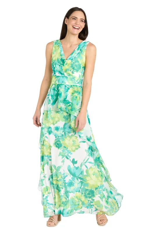 Jade Bloom Ruffle Dress - Petite sold by R&M Richards