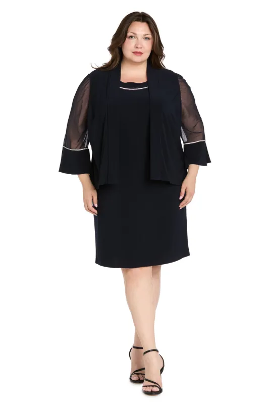 Rhinestone Trim Formal Jacket Dress - Plus sold by R&M Richards