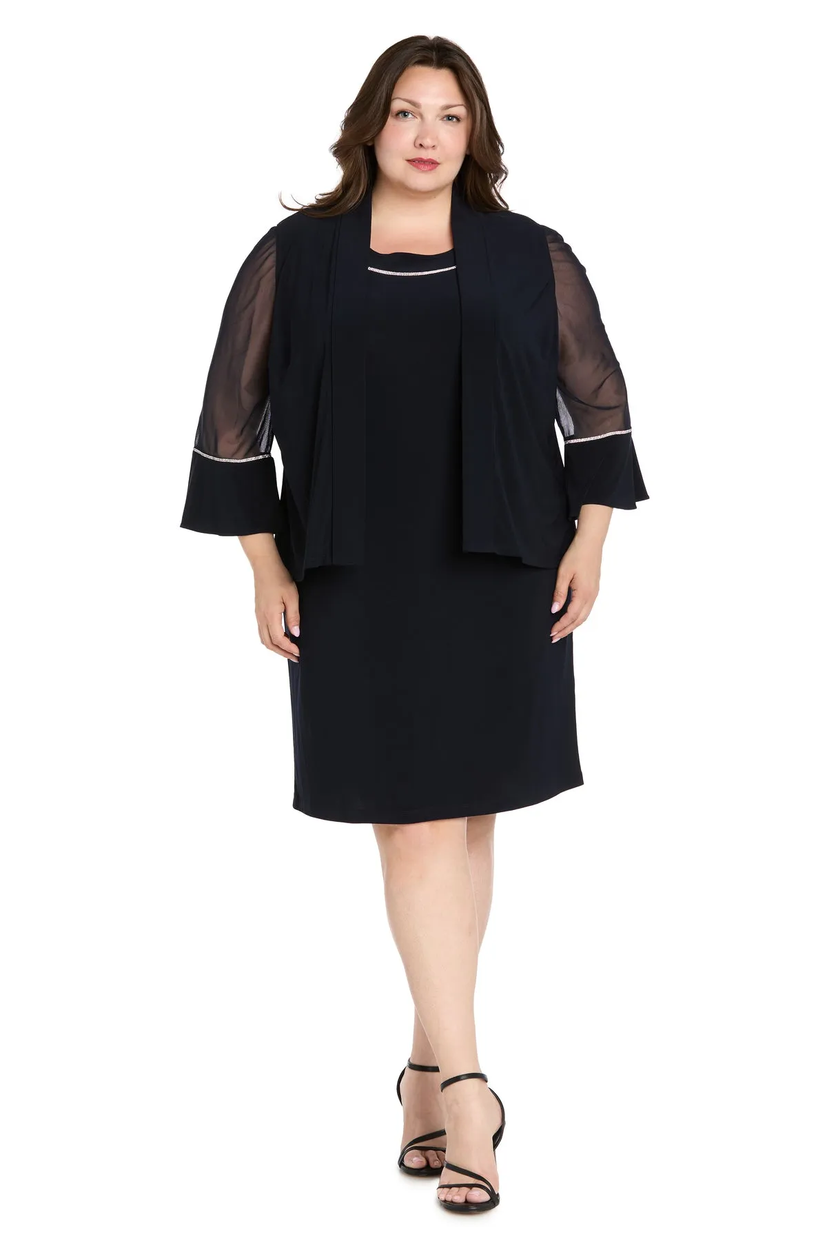 Rhinestone Trim Formal Jacket Dress - Plus sold by R&M Richards