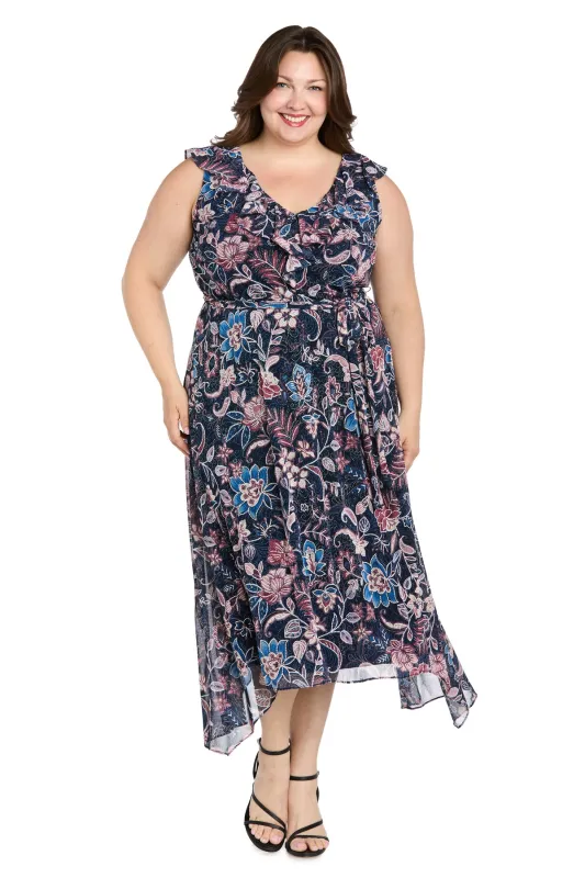 Chiffon High-Low Printed Dress - Plus sold by R&M Richards