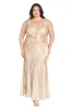 Lustrous Glamour Gold Evening Dress - Plus sold by R&M Richards