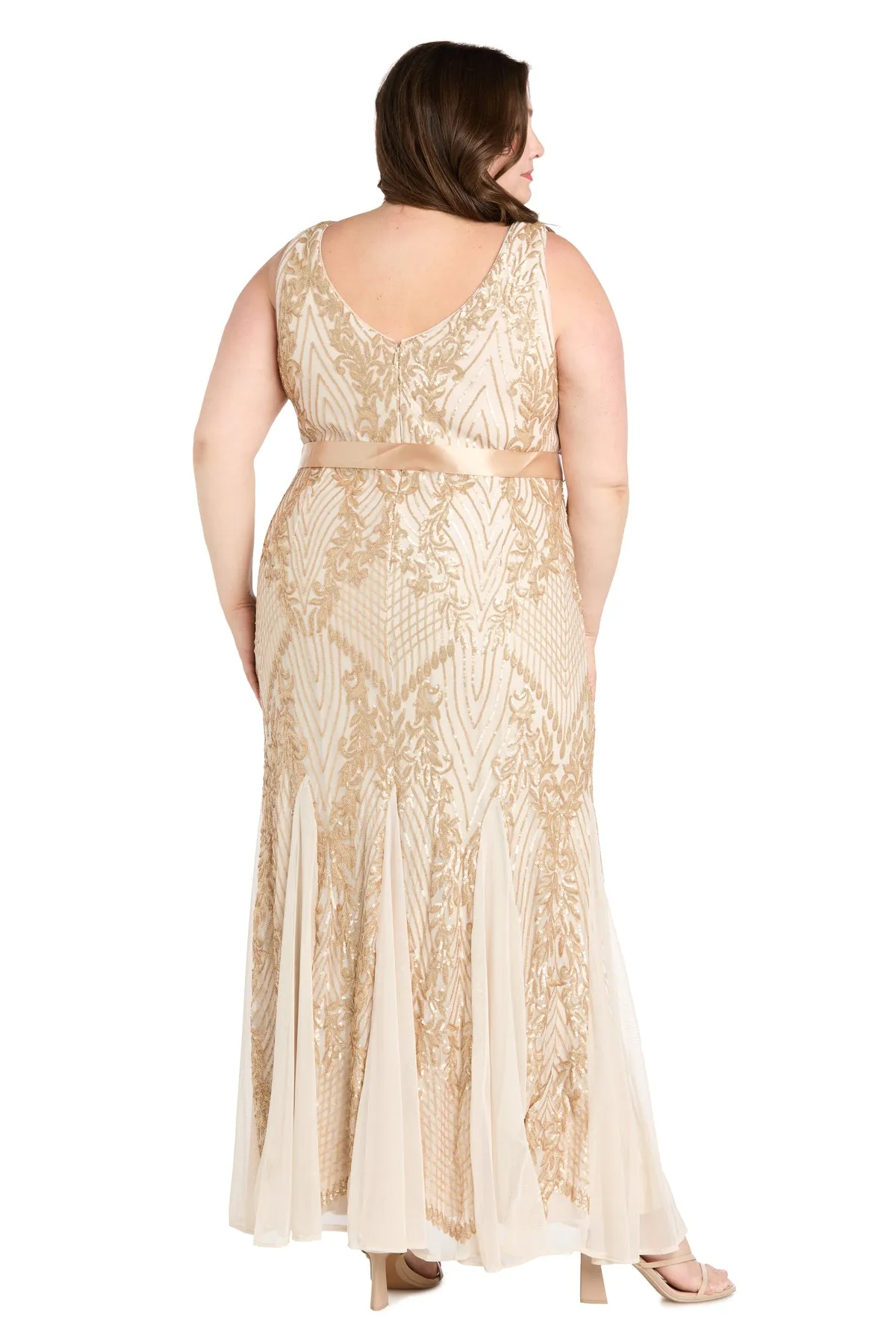 Lustrous Glamour Gold Evening Dress - Plus sold by R&M Richards product image thumbnail 2